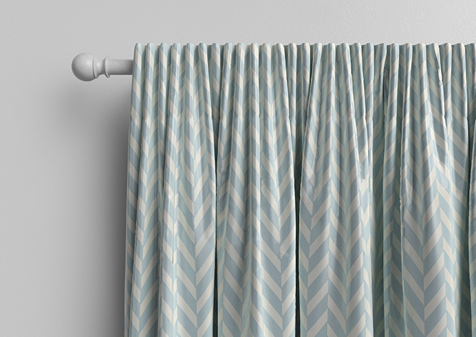 Chevron Stripe, Light Blue - Made to Measure Curtains - Image 10